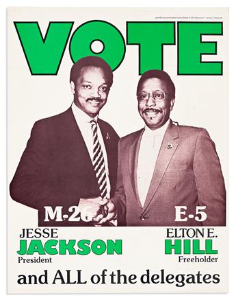 (POLITICS.) Group of 8 posters from Jesse Jacksons 1984 and 1988 presidential campaigns.